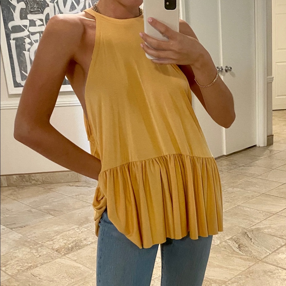 Urban Outfitters Yellow Flowy Top
